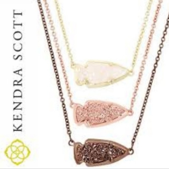 Kendra Scott Kasey Chocolate Druzy Arrowhead Necklace - Picture 11 of 11